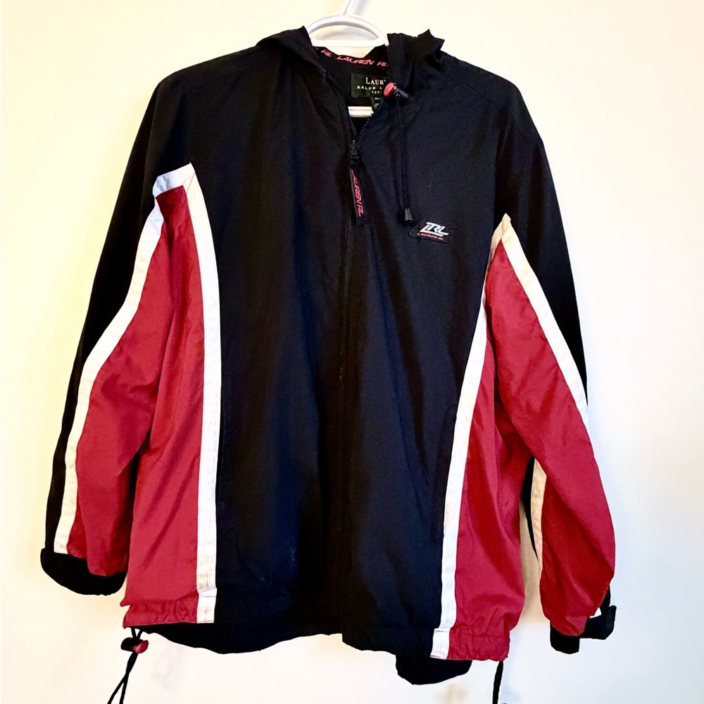 130.Ralph Lauren Black and Red windbreaker. Size S